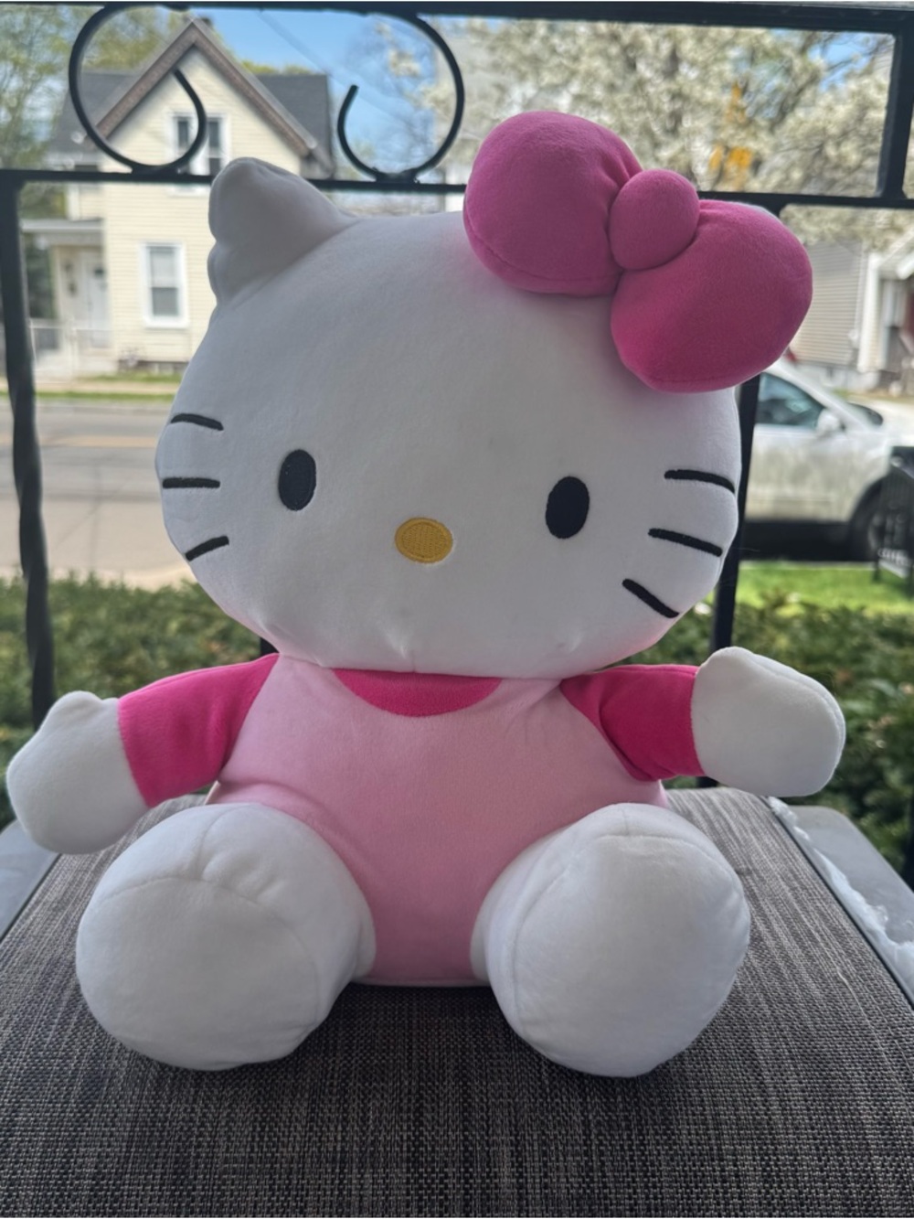 Weighted Hello Kitty Plush Doll in White and Pink with Signature Bow